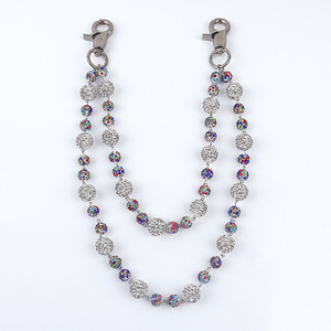 Chaîne de pantalon en jean à perles colorées de 12 mm, faite à la main, avec perles en strass, pour hommes et femmes - Product Image 3