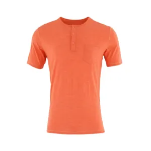 Wholesale Custom Printing Solid Crew-neck Merino Wool Mens Polo Shirt Henley Tshirt for Men