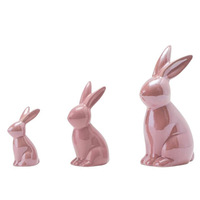 Ornements de lapin en céramique colorés de style nordique, décoration d'intérieur minimaliste et mignonne, artisanat de table