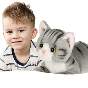 ตุ๊กตาแมวขนนุ่มเหมือนจริง ปี 2024 ตุ๊กตาแมวขนยาวนุ่มพิเศษ ไส้ใยฝ้าย PP นุ่มสบาย ใช้เป็นหมอนกอดได้ ตุ๊กตาแมวตัวใหญ่ - Product Image 4