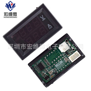 ฮงเว่ย ไมโคร ดีซี 0-100V 100A เครื่องวัดแรงดันและกระแสไฟฟ้าแบบดิจิตอล จอแสดงผลคู่ LED สำหรับแผงควบคุม เฟสเดียว วัสดุ ABS - Product Image 4