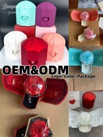 Vente en gros de boîtes cadeaux pour la Saint-Valentin/Fête des Mères, boîte à bijoux en fleurs éternelles, rose éternelle, fleurs préservées faites à la main
