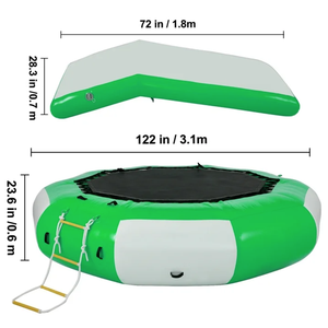 Trampolino gonfiabile portatile con scivolo per piscina, - Product Image 3
