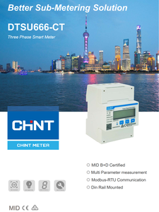 Chint 3*230/400V 1.5(<span class=keywords><strong>6</strong></span>)A RS485 MID 3 phases 400A 250A compteur de courant élevé DIN-clou avec sous-mètre électrique industriel d'hôtel CT - Product Image 3