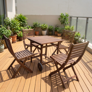 High Quality Durable Solid Wood LEO <b>Set</b> Contemporary Design Customizable Sizes <b>Restaurant</b> <b>Sets</b> Coffee Shop Hotel Garden Use - Product Image 3