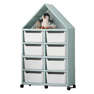 Grande capacité 1 quantité minimale de commande voiture forme jouet étagère stockage livre étagères organisateur enfants armoires support de rangement en plastique enfants armoires - Product Image 5