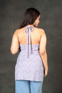 Vestido Étnico Avni Lilac Petal con Cuello en V, Corte Holgado, Secado Rápido, Sin Arrugas, Sin Mangas, para Mujer, Verano, Festivo, Casual, para Fiestas - Product Image 5