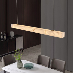 Lampade a Sospensione Lineari Minimaliste in Marmo per Cucina, Bar e Ristorante, Lampadario in Alabastro per Tavolo da Pranzo - Product Image 2