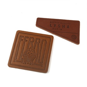 Disegno <span class=keywords><strong>di</strong></span> modo Goffratura Personalizzata <span class=keywords><strong>di</strong></span> Marca Logo Forme Anormali Vera Pelle Marrone Patch Etichette per Jeans - Product Image 5