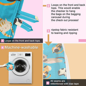 Custom Colorful Eco Friendly Recycled Nylon Waterproof Grocery <b>Bags</b> Reusable <b>Foldable</b> <b>Shopping</b> <b>Bags</b> - Product Image 5