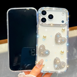 Coque de téléphone de luxe antichoc avec paillettes, perles et strass pour iPhone 17 16 15 14 13 Pro Max 16E 17 Air - Product Image 5