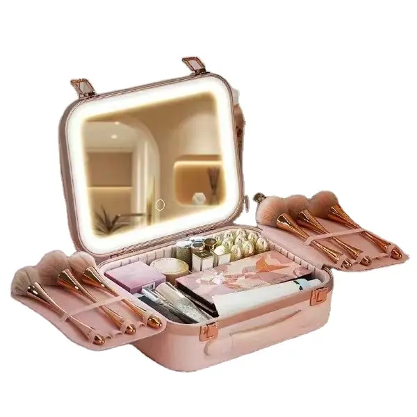 Travel Beauty Suitcase Organizer Box Vanity Storage Makeup Case Professional PC Wholesale Price New Cosmetic Bags   Cases Cover