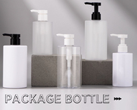 Flacon de recharge carré 500 ml pour shampoing d'hôtel, distributeur de lotion en plastique PET avec pompe, estampage doré, impression UV, pour gel douche, lotion corporelle, soin de la peau