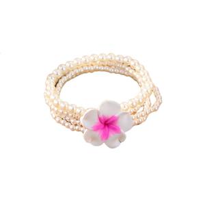 Pulsera <span class=keywords><strong>de</strong></span> cuentas <span class=keywords><strong>de</strong></span> arroz <span class=keywords><strong>de</strong></span> cristal para mujer, estilo bohemio, cerámica suave, <span class=keywords><strong>Plumeria</strong></span>, flor, pulsera apilada, vacaciones transfronterizas - Product Image 5