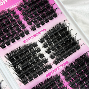 Cils en grappe thermofusibles D Curl Voluminou, grand format, naturels, denses, segmentés, pour la pose à domicile, en salon de beauté ou pour le maquillage. - Product Image 3