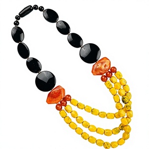 Collar de Cuentas de Resina Turquesa Negra de Moda, Joyería Hecha a Mano de Lujo, Accesorio Unisex de Moda para Mujer, Ideal para Fiestas - Product Image 4