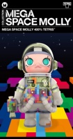 POPMART MEGA SPACE MOLLY 400% TETRIS Figurines d'action originales d'anime, décoration de la maison, boîtes mystère, collection de bandes dessinées, présentoir