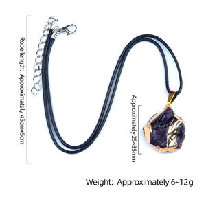 25-35mm 자수정 펜던트 목걸이-금 전기도금과 혼합 원석이 있는 생 크리스탈 - Product Image 6