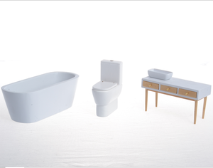 Vintage Toy Miniature Dollhouse Tub <strong>Bathtub</strong> 1 Bath Vanity Sink Lot Mini Bathroom Set for Dollhouse - Product Image 1