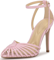 Sandales à talons confortables pour femmes, à bout pointu et bride cheville, design moderne et sexy, idéales pour les soirées, de haute qualité