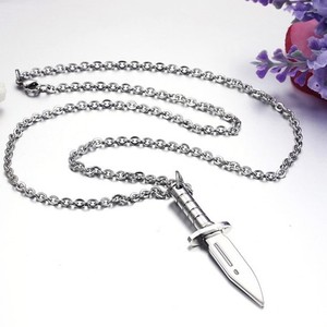 Men's Stylish Stainless Steel <strong>Dagger</strong> Pendant <strong>Necklace</strong> Creative Geometric Chain for Trendy Anniversaries - Product Image 6