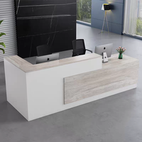 Meubles commerciaux modernes, comptoir de réception en forme de L en MDF avec armoire pour hôtels, bureaux, spas et salons de beauté