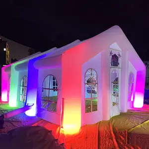 Barraca inflável para festas noturnas, casa quadrada para festas de casamento, novo design