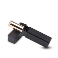 Coffret de rouges à lèvres Slim noir fantaisie, Tube vide pour rouge à lèvres avec Logo personnalisé, Tube carré Long pour rouge à lèvres