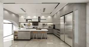 China Juego de gabinetes de cocina modernos en forma de L Cocina casera Gabinetes de cocina en caja de lujo de madera maciza Fabricantes - Product Image 6