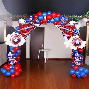 Globos de helio de Spiderman para cumpleaños de niños, Globos de látex de superhéroes, decoración de fiesta, azul
