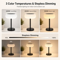 Lampe de table LED solaire rechargeable, étanche IP65, sans fil USB-C, 4000 mAh, commande tactile, simple, flexible, DC, pour extérieur