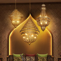 Magnifique lustre en fer LED de style marocain vintage fait main, lampe suspendue de style arabe musulman vintage pour hôtel, restaurant, église