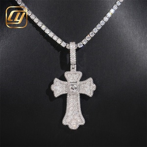 Joyería Hip Hop, Colgante CHOYUE con Diamantes Cultivados en Laboratorio, Colgante de Cruz con Incrustaciones de Diamantes, Oro Real de 10K y 14K - Product Image 5
