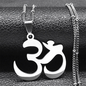 Yoga <strong>Om</strong> <strong>Pendant</strong> Necklaces 18K Gold Plated Stainless Steel Men's Hindu Buddhism Amulet Charms - Product Image 3