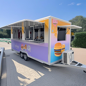 Remorque de Restauration Rapide Commerciale Tractable de 4 Mètres, Food Truck en Fibre de Verre pour Hot-Dogs et Hamburgers, Équipement de Cuisine Traiteur - Product Image 1