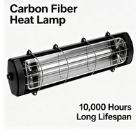 Lampe Chauffante Infrarouge en Fibre de Carbone pour Éleveuse de Volailles 220V, Dispositif de Chauffage Économe en Énergie et Étanche pour Ferme, Serre et Bétail