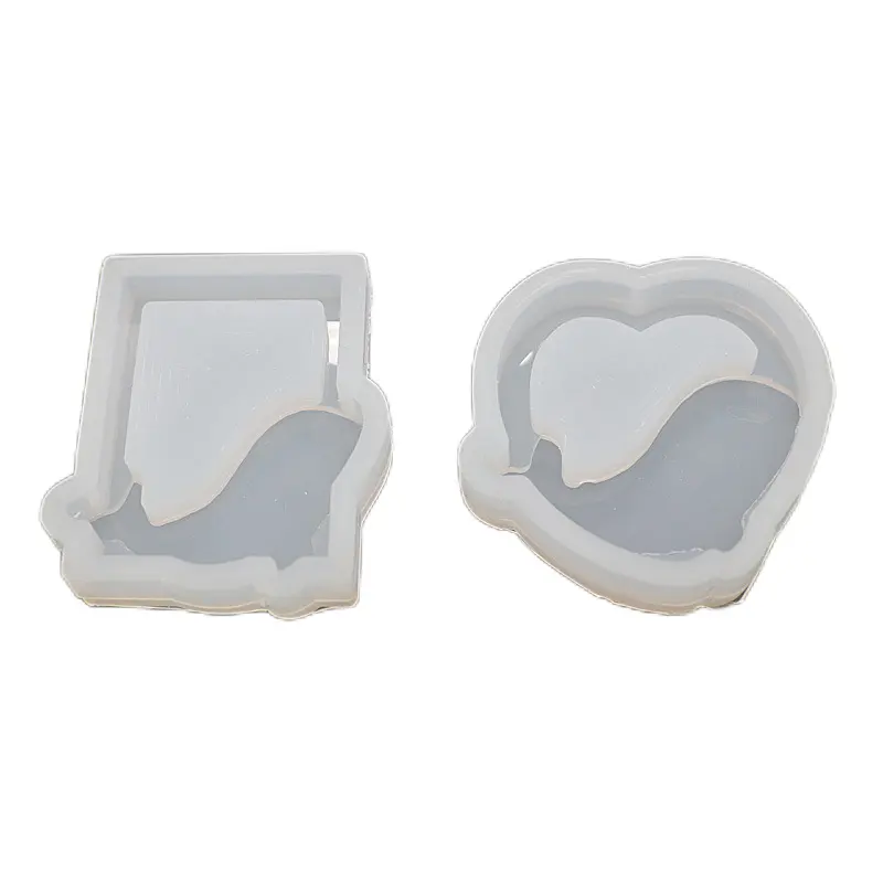 Molde de silicone epóxi para artesanato, forma quadrada e de coração para artesanato com resina, novo, 2023
