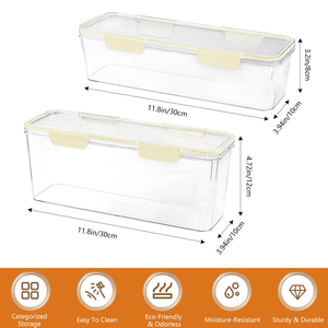 Modern Fresh Storage <b>Box</b> Effective Freshness Preservation Fridge Container Food Grade PET Plastic Rectangle Shape - Product Image 2