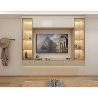 Meuble TV mural en chêne, style moderne, design contemporain, étagère flottante, console de salon, prix d'usine