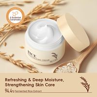 Crème pour le visage blanchissante au riz biologique à base de plantes Anti-oxydant Hydratant Éclaircissant Réparateur Vitamine C Usage quotidien