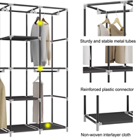 Meilleure Vente : Armoire en Tissu Pliable Portable et Amovible, Réglable, Grande Capacité, pour Chambre Moderne et Simple