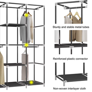 <span class=keywords><strong>Armadio</strong></span> Guardaroba in Tessuto di Grande Successo, Arredamento Moderno e Semplice per Camera da Letto, Portatile, Regolabile, Rimovibile, Pieghevole e ad Alta Capacità - Product Image 4
