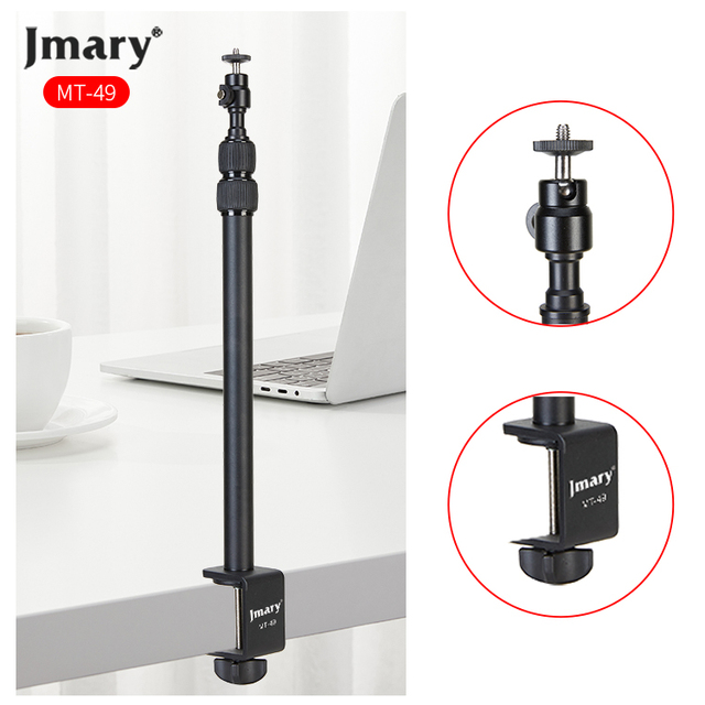 Jmary MT49 Light Stand Tabletop C Clamp Desk Mount Table Stand for Camera, Ring Light, Streaming, Photo Video Shooting
