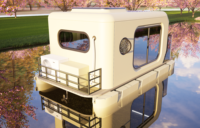 Bateau de plaisance catamaran flottant en plein air, un bateau qui peut offrir un endroit de repos comme une maison, bateau électrique avec cabine aquatique