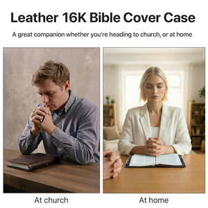 Housse de Bible en cuir pleine fleur sur mesure avec blocage RFID, pochette de protection pour livre avec fente pour cartes et boucle pour stylo, idéale pour les voyages, l'église et l'usage quotidien - Product Image 6