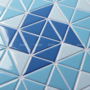 Méditerranée 2 "Triangle <span class=keywords><strong>Moulin</strong></span> À Vent Motif Bleu Couleur Mixte Piscine Carreaux Mosaïque En Céramique pour Hôtel Entrepreneur Projet - Product Image 3