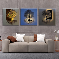 Simple plante dorée photo Art esthétique impression toile peinture 3 pièces toile décor à la maison pour salon usine impression HD