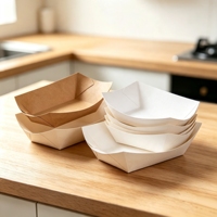 Barquette en papier kraft jetable de qualité alimentaire personnalisée pour les en-cas frits avec impression personnalisée