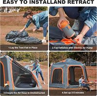 Tente de camping hexagonale gonflable quatre saisons, imperméable, résistante aux UV, grand espace, avec ouverture pour poêle, installation facile, portable, pour l'extérieur