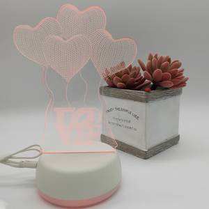 3D ilusión LED luz de noche 7 colores cambiantes característica <span class=keywords><strong>Anime</strong></span> figura patrón lámpara Navidad cumpleaños regalos niños Fans 5V batería - Product Image 2